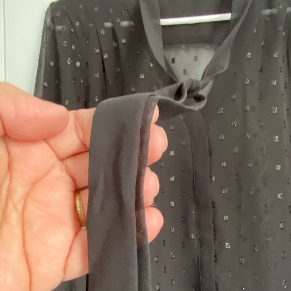 NWT ELLE Black Button Down Sheer Blouse, Size: Large - Picture 3 of 5